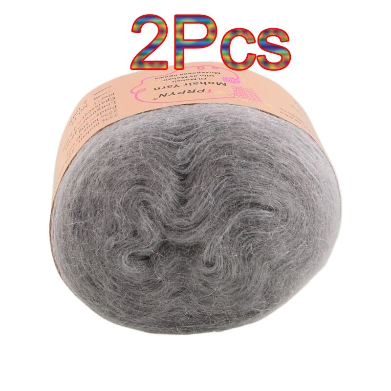 Пряжа Mohair Silk, серый, 2 шт, 50г