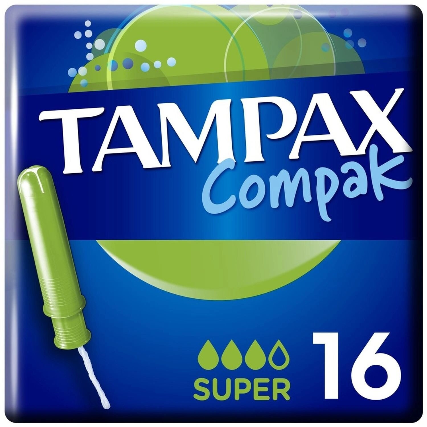 Tampax Тампоны гигиенические с аппликатором Tampax Compak Super Duo (16 штук в упаковке)
