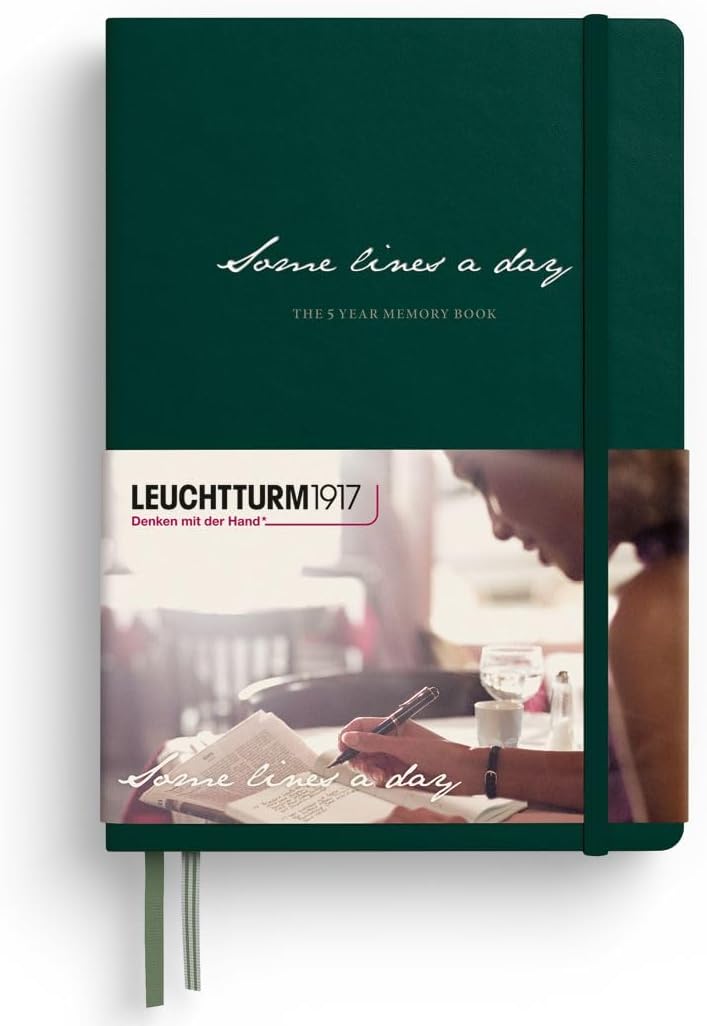 Памятная книга на 5 лет Leuchtturm1917 средний размер (А5) 365 страниц оттенок Forest Green