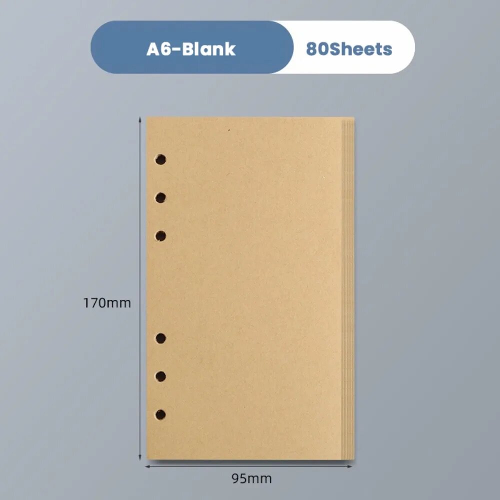 80 листов крафт-бумаги для блокнотов A5/A6/A7 A6-Yellow-Blank