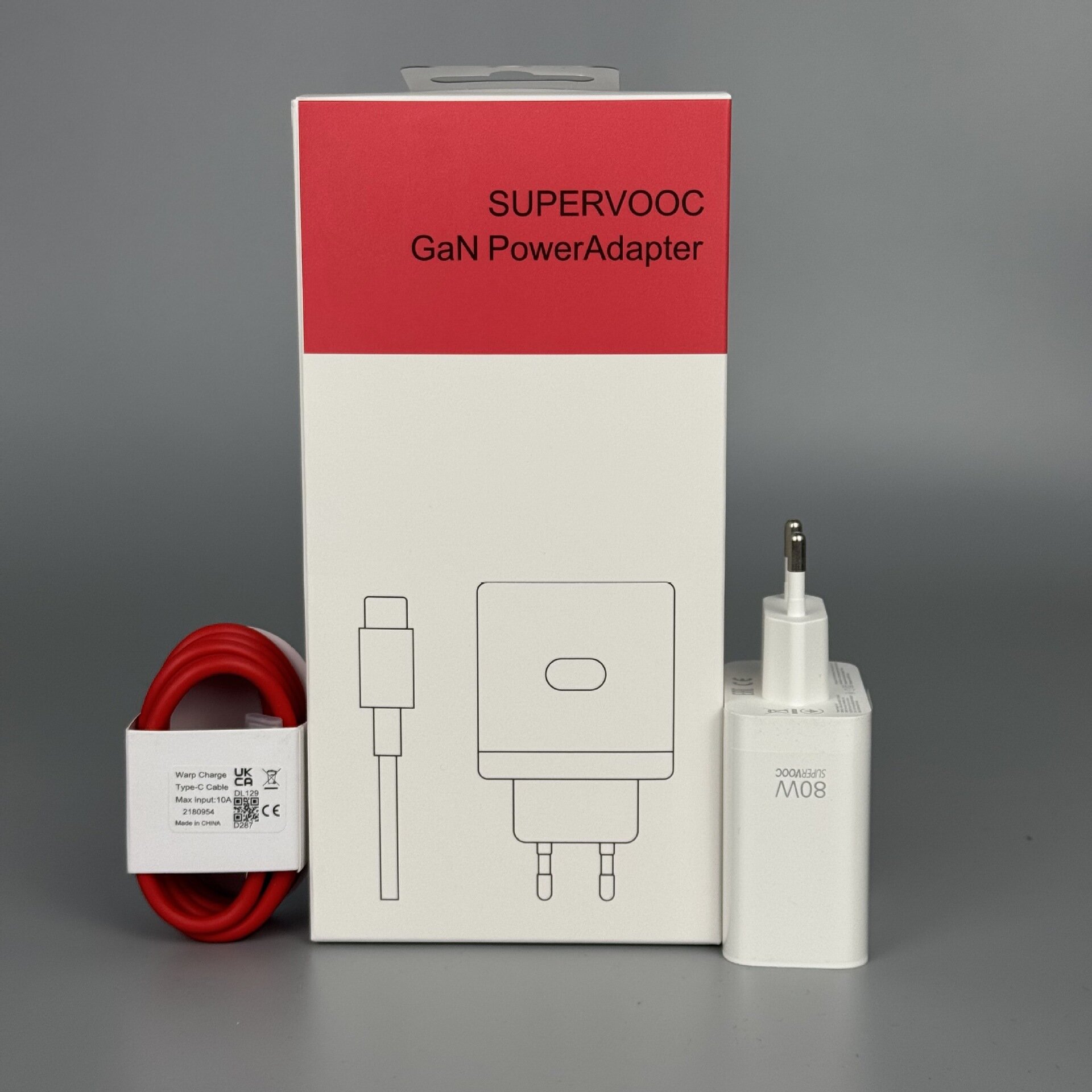 Зарядное устройство 80W для OnePlus 8 EU штекер USB блок питания с кабелем данных 1 метр для зарядки смартфона OPPO