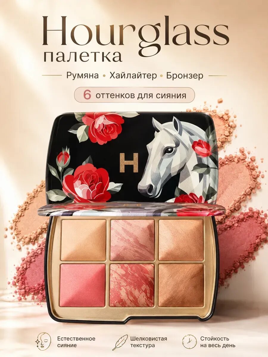 Hourglass палетка для лица румяна хайлайтер
