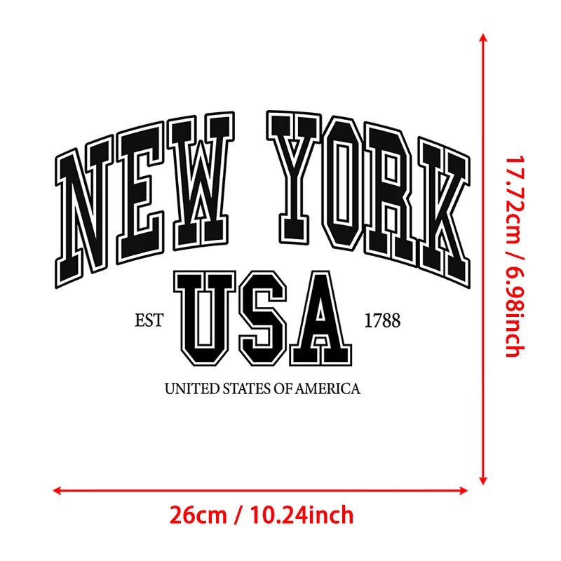 Наклейка New York USA, 26см, THT-26CM-E3962H