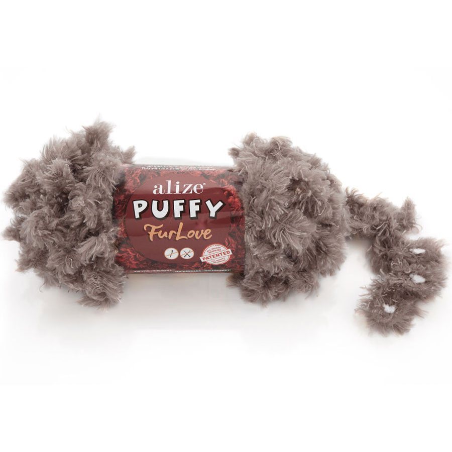 Пряжа Alize PUFFY FURLOVE 530 какао (5 мотков)