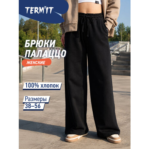 фото Брюки палаццо termit, размер 46-48, черный