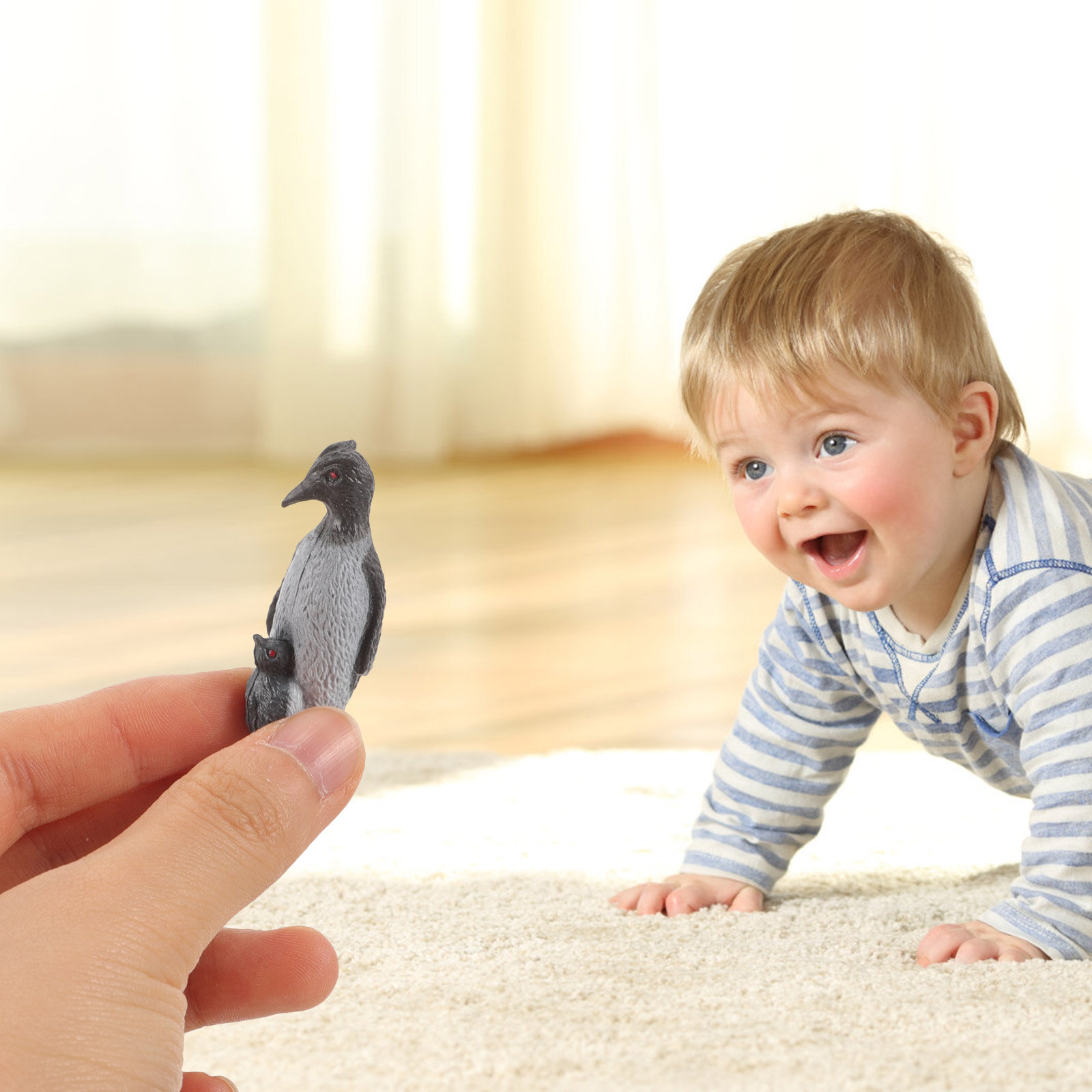 Набор из 16 игровых моделей пингвинов для декора и обучения детей