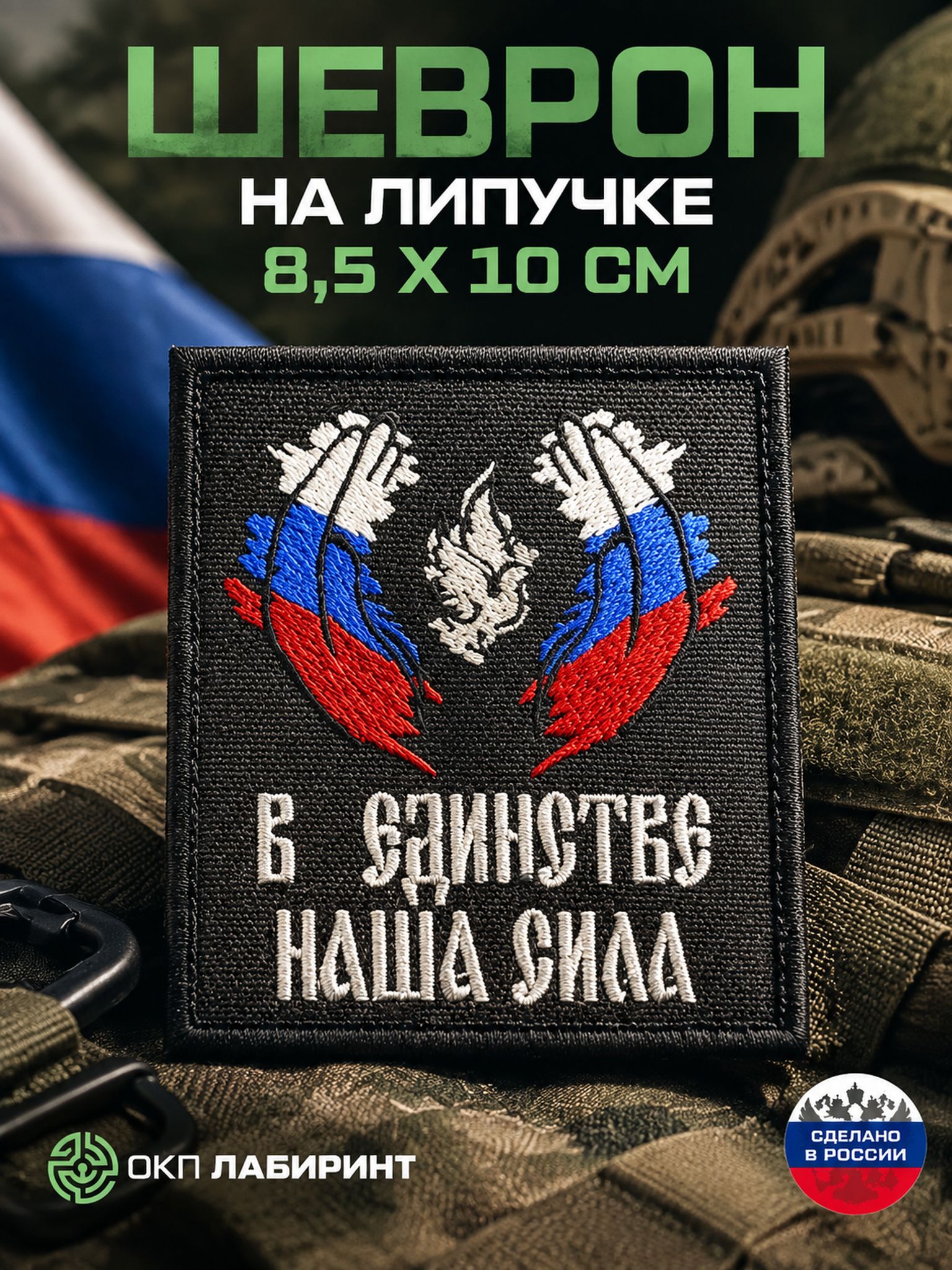 "В единстве наша сила" шеврон на липучке