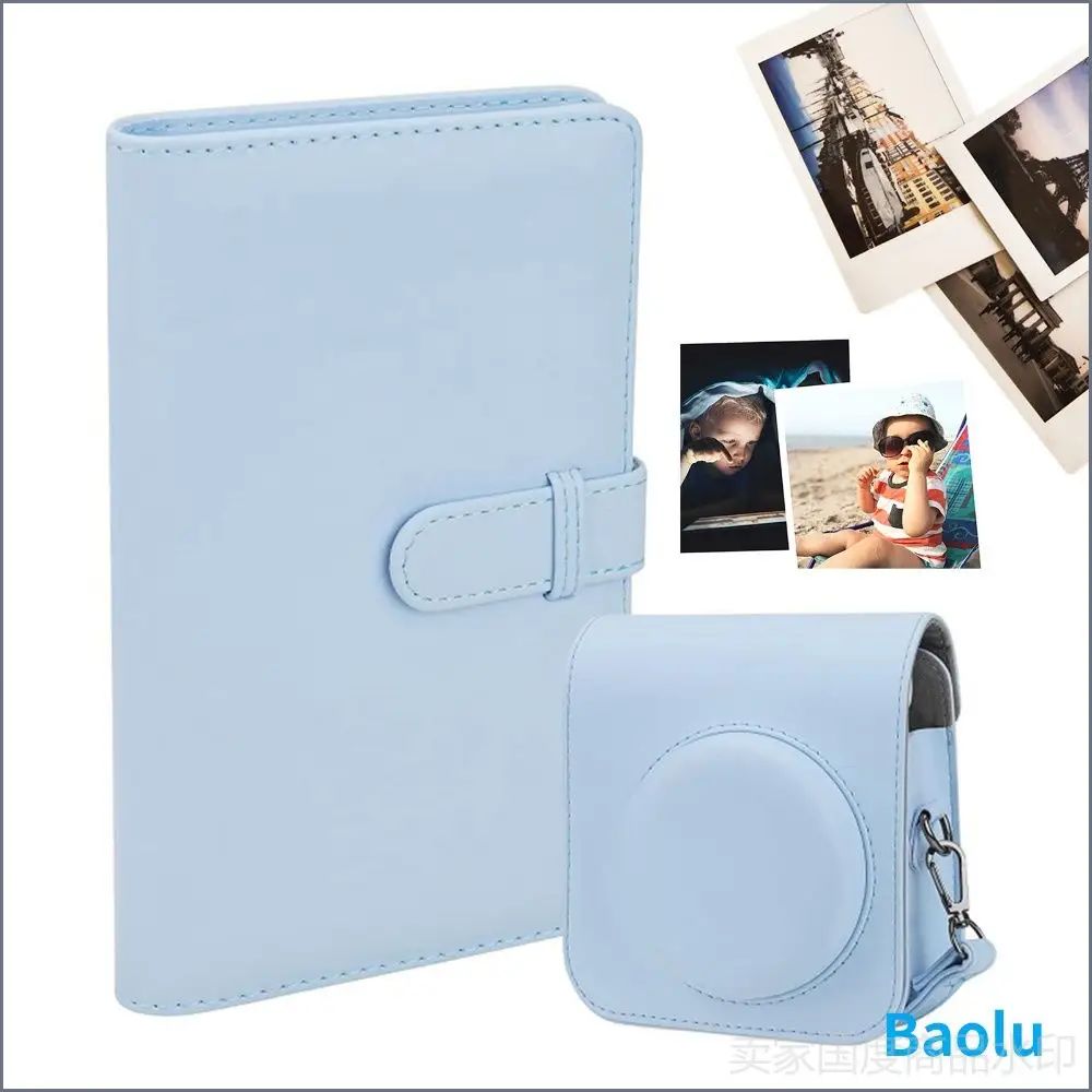 Сумка для Fujifilm Instax Mini 11/12, синяя, с ремнём и альбомом на 108 фото