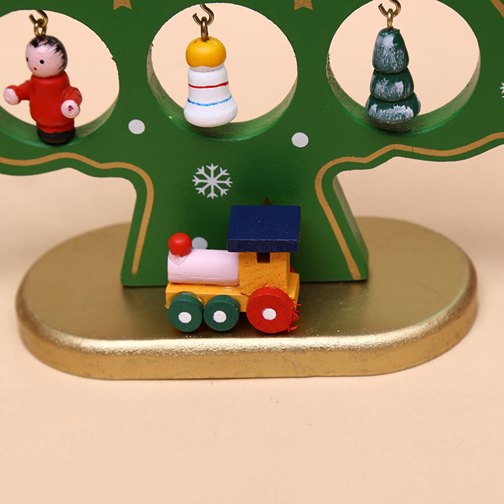 Новогоднее Украшение Из Дерева Мини Ёлка Для Декора Стола 21.50X17.00X5.50Cm