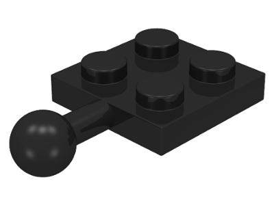 Plate, Modified 2 x 2 with Tow Ball, 3729 Black N