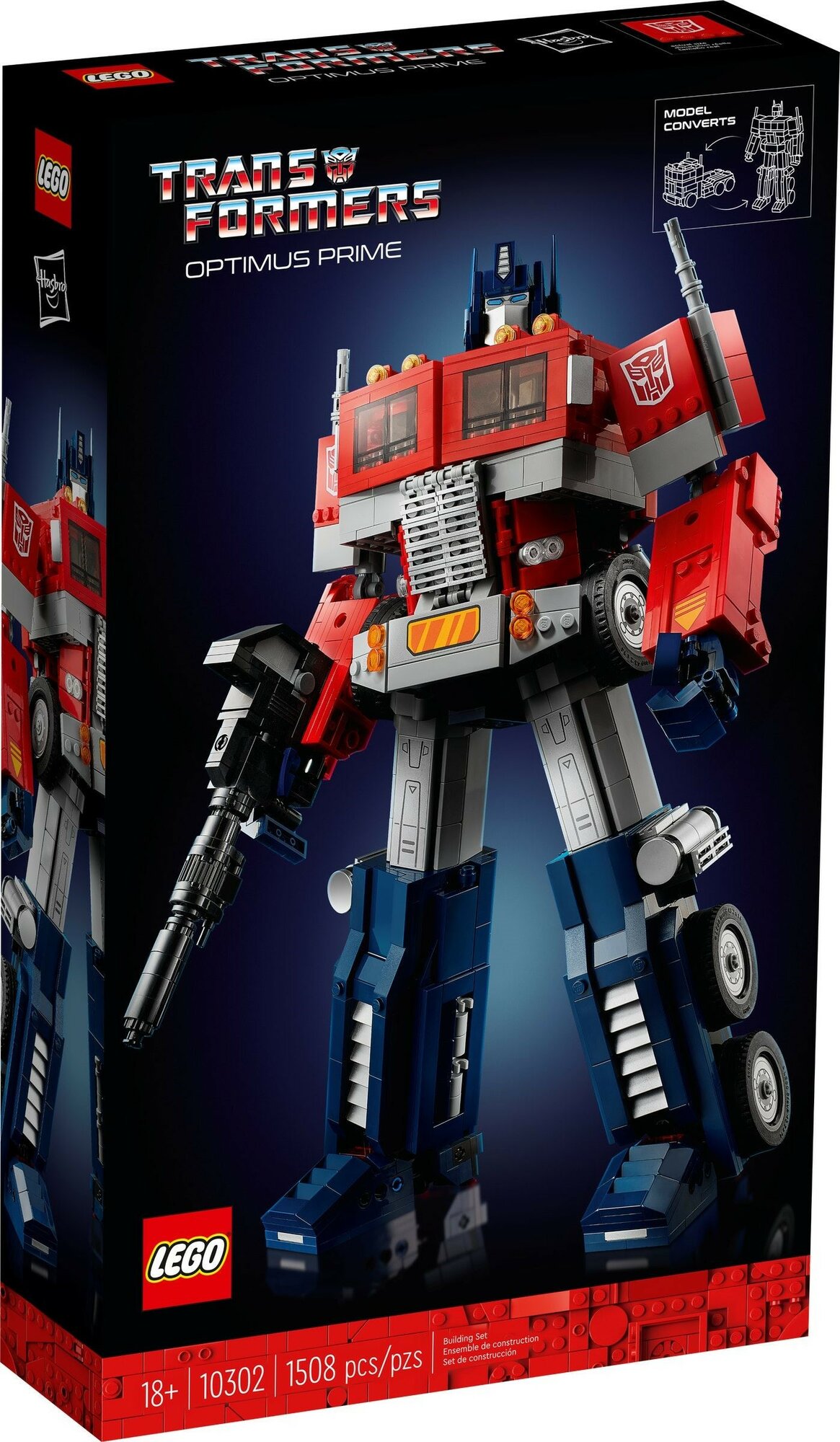 Конструктор LEGO Icons 10302 Оптимус Прайм, 1508 деталей, 18+