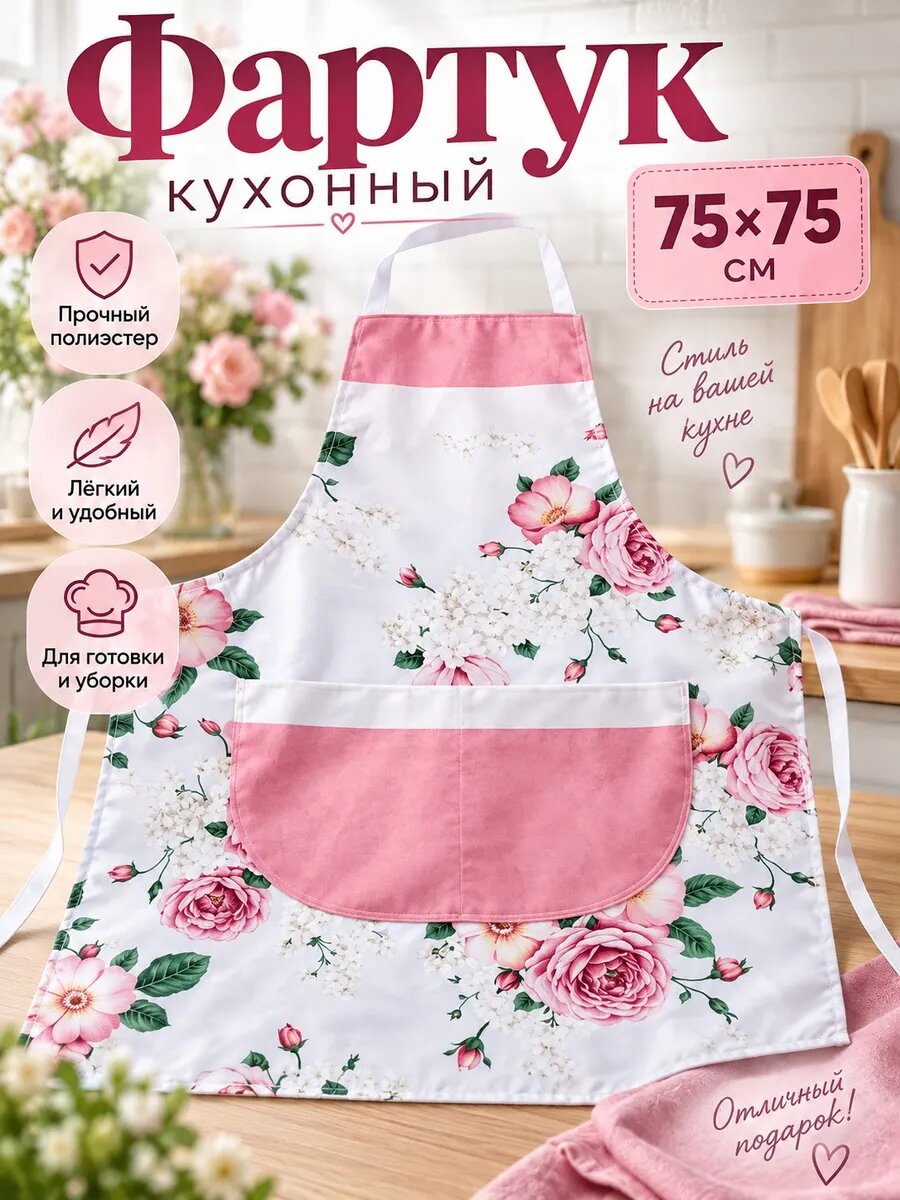 Фартук 75х75 см полиэстер для готовки для повара в подарок