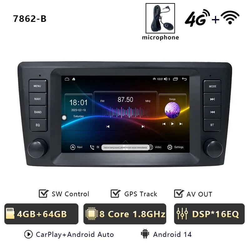 CHSTEK Android 13 автомагнитола для Volvo 4G+ GPS DSP 7862B