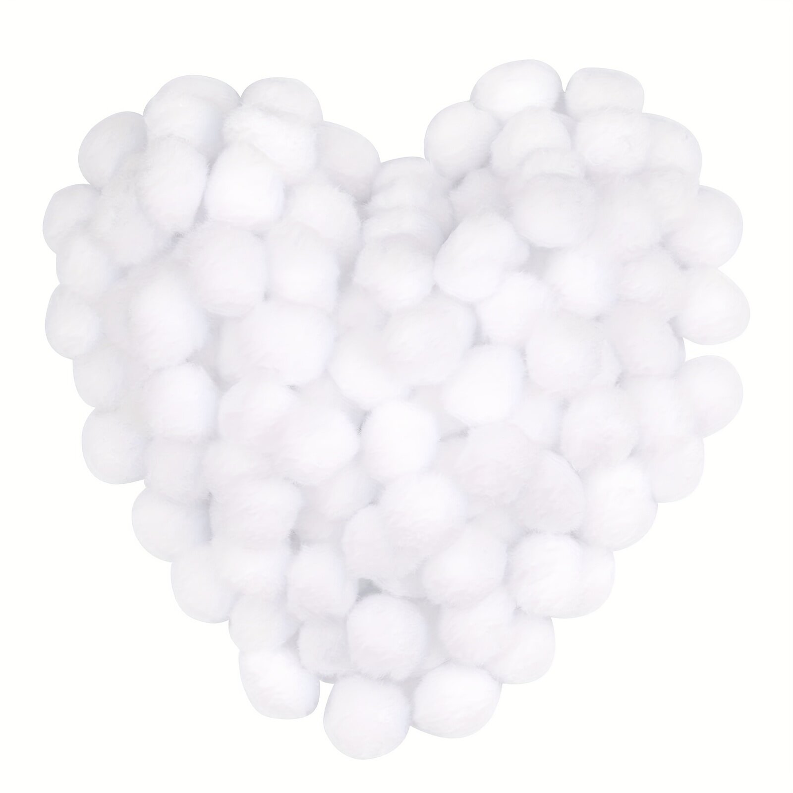 Помпоны пушистые 200 шт, 2 см, белые, для творчества и декора