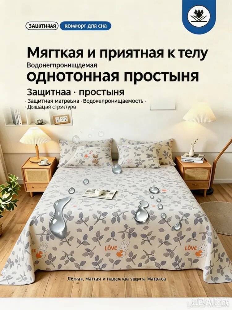 Непромокаемое покрывало на диван от животных, грязи и шерсти собак, нескользящая накидка с TPU мембраной для кровати и дивана, размер 250x230 см