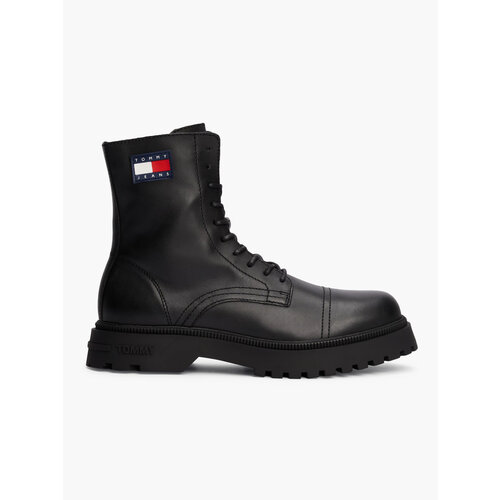 фото Ботинки берцы tommy jeans, размер 45 eu, черный