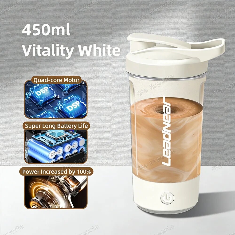 Электрический шейкер для протеина 450 мл Белый, 450ml-White