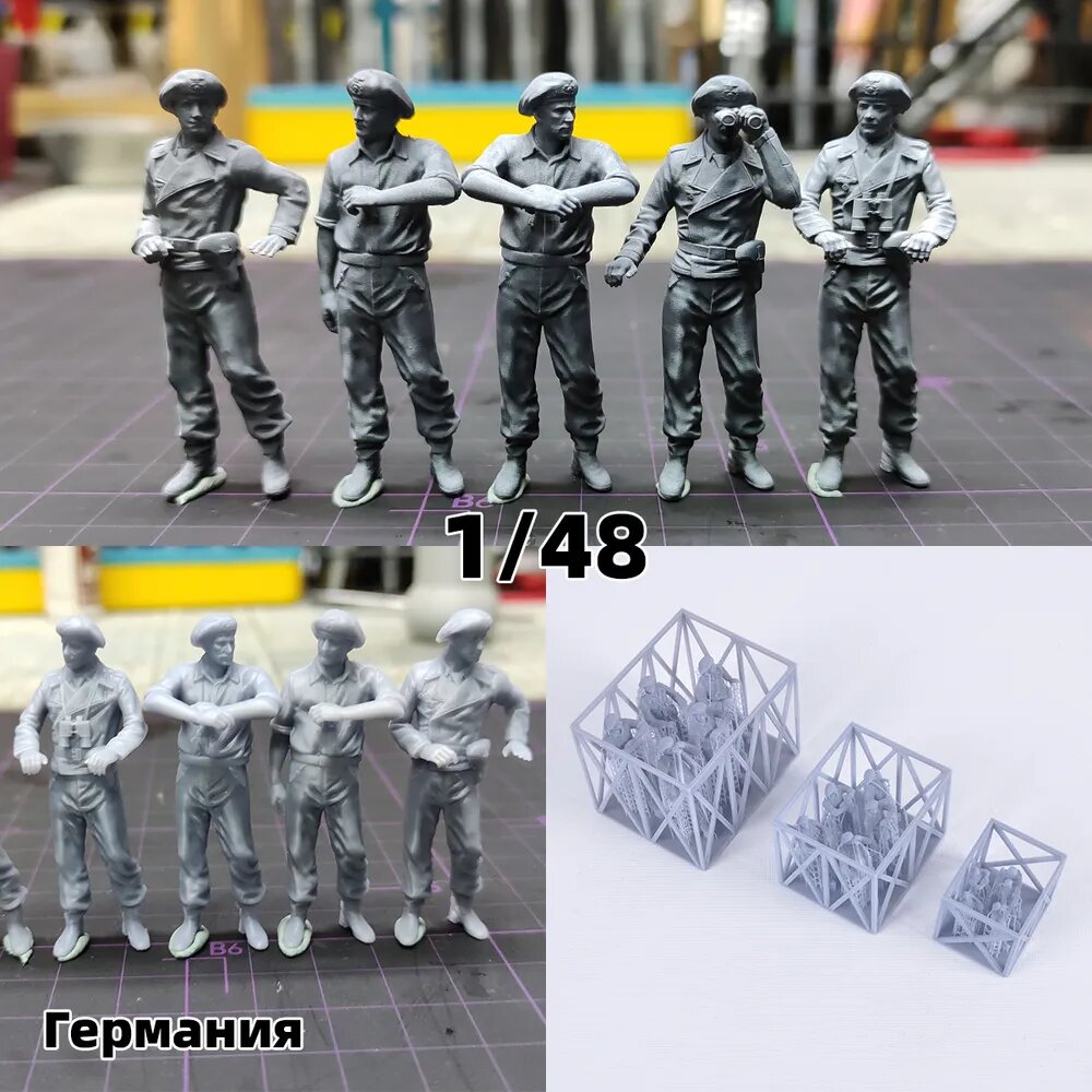 3Dпечать, фигурки солдат из смолы, немецкие модельнаборы, масштаб 1/48, неокрашенные, требуют самостоятельной сборки