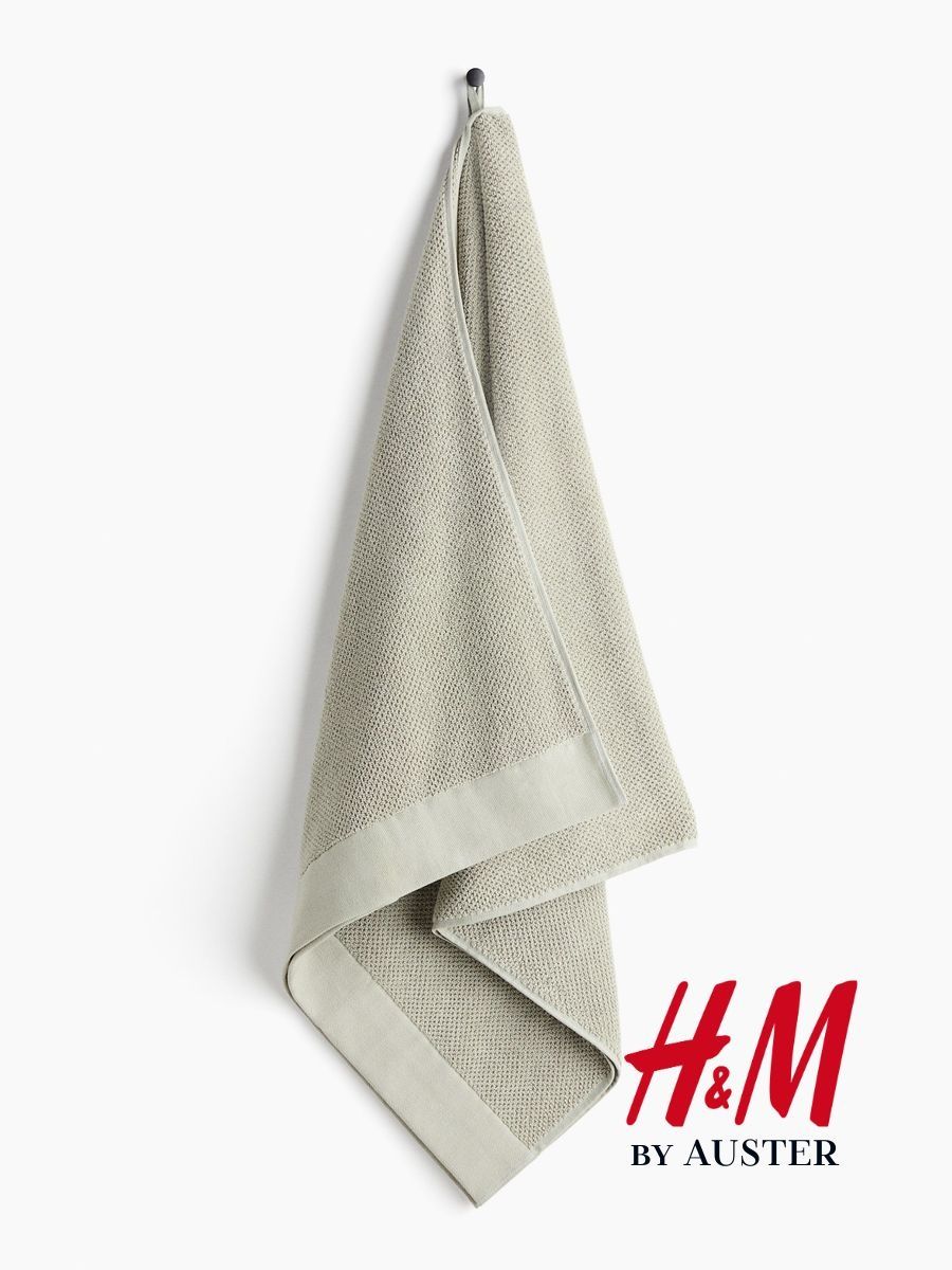 H&M Полотенце банное 70x140 см, хлопок, светло-зеленый, 1 шт