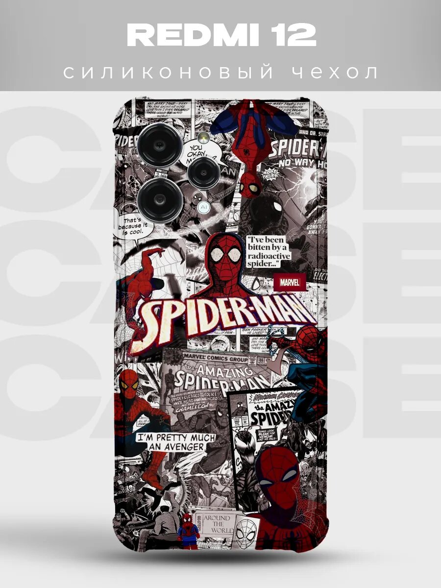 Чехол на Xiaomi Redmi 12 Человек-паук spider man человек пау