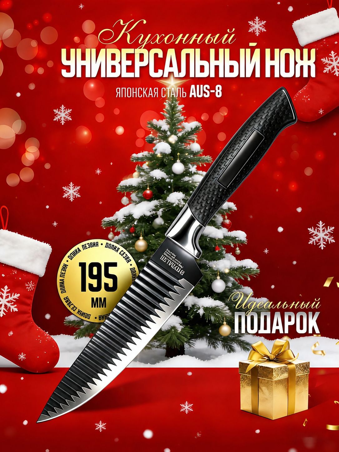 MORENOS Кухонный нож для мяса 1 шт лезвие 19 см нержавеющая сталь