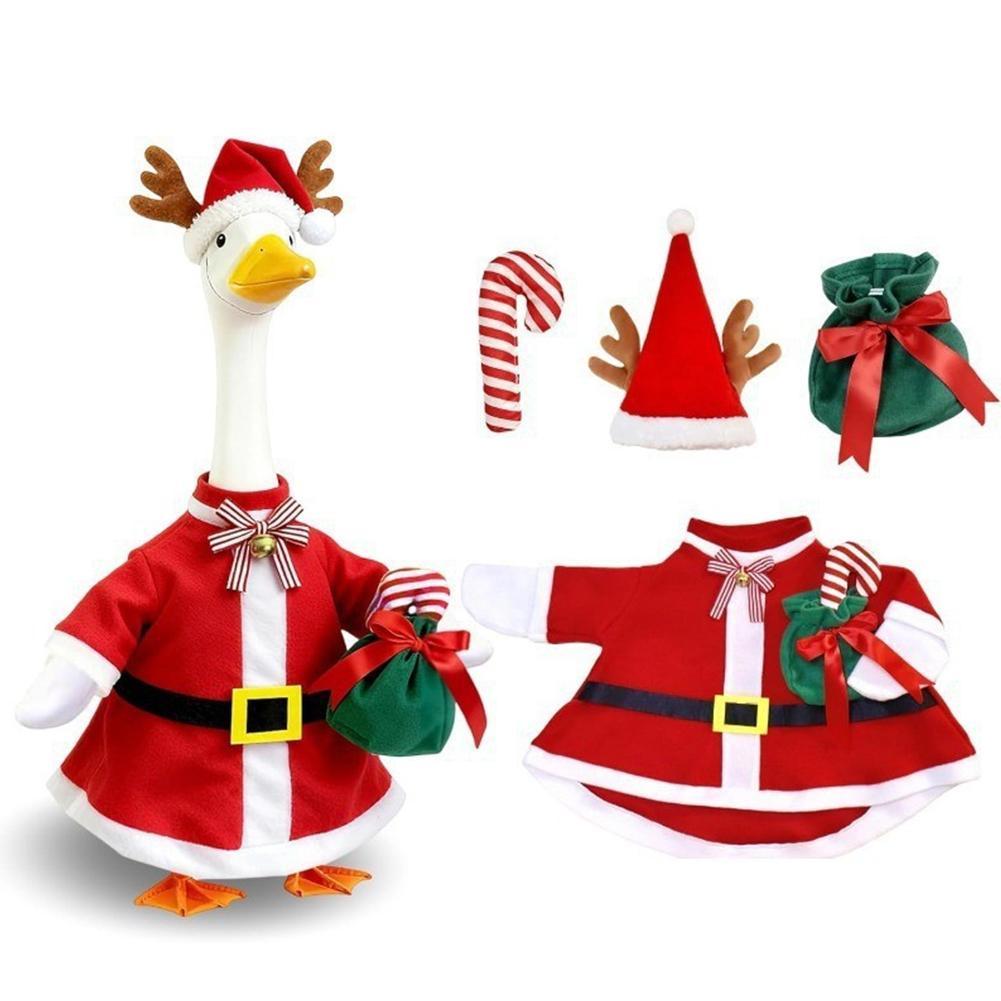 Рождественский костюм для гуся, сидящего на крыльце.(Только одежда)