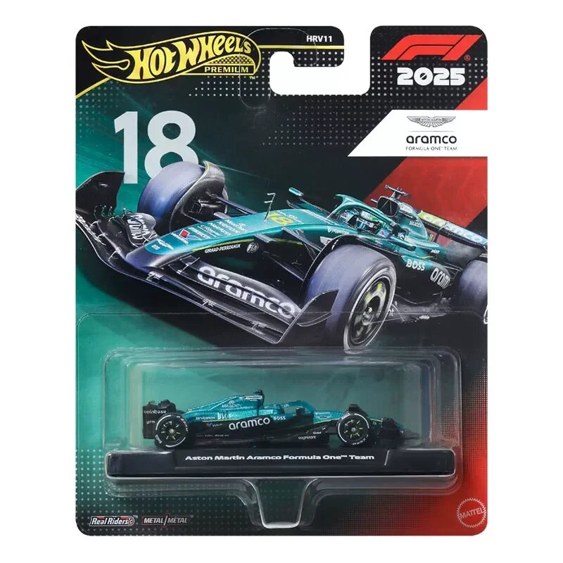 Коллекционная модель автомобиля Hot Wheels Премиум F1 Racing Car Золотой лейбл 2025 No.18