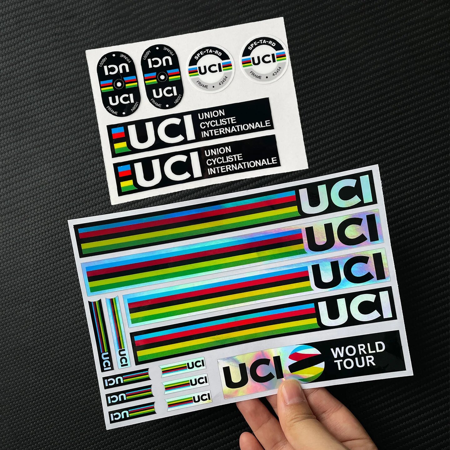 Наклейки UCI Rainbow Strip для велосипеда Laser (2 Sets)