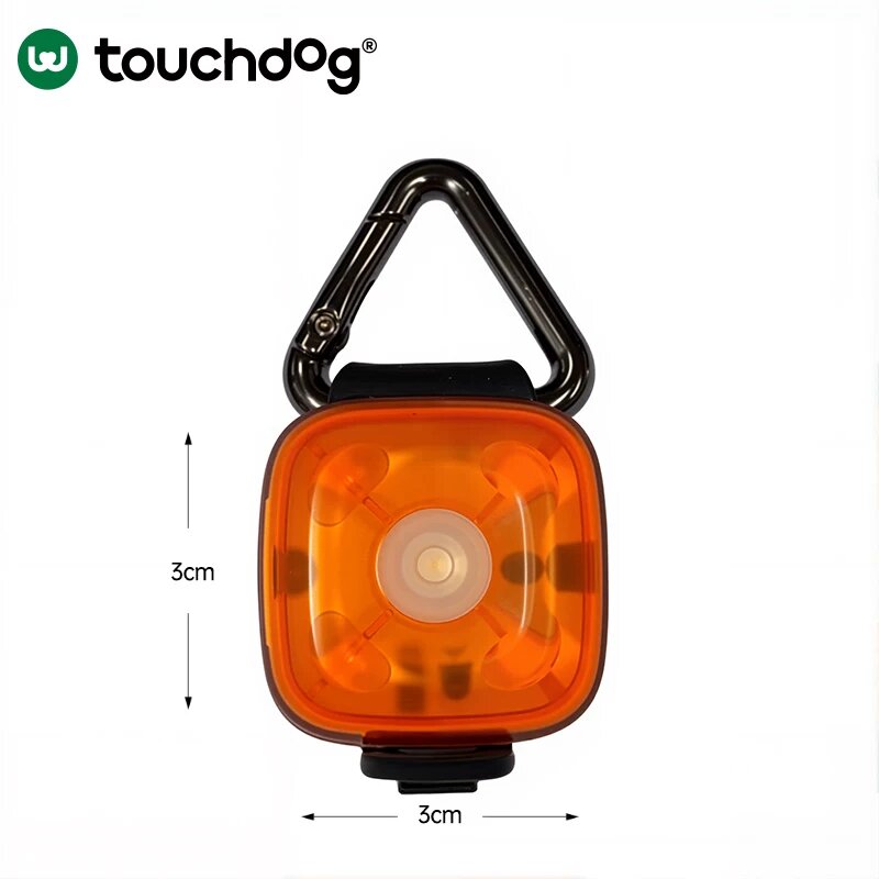 Touchdog Оранжевый Светильник для Собаки Ночью, Отражающий Светодиодный Светильник для Безопасности Прогулок, Одно