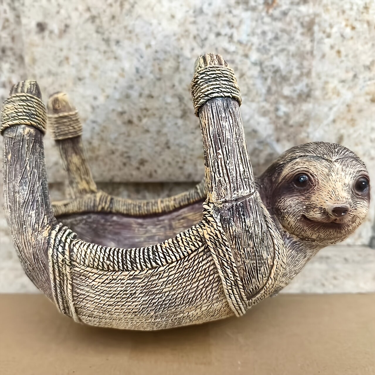 Кормушка для птиц из смолы, уличный садовый декор для двора, декоративная поилка, коричневая, 1 шт.