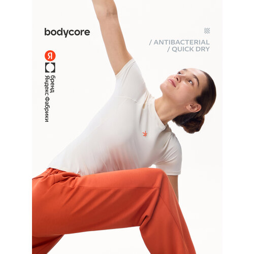 фото Футболка спортивная bodycore, размер l, молочный