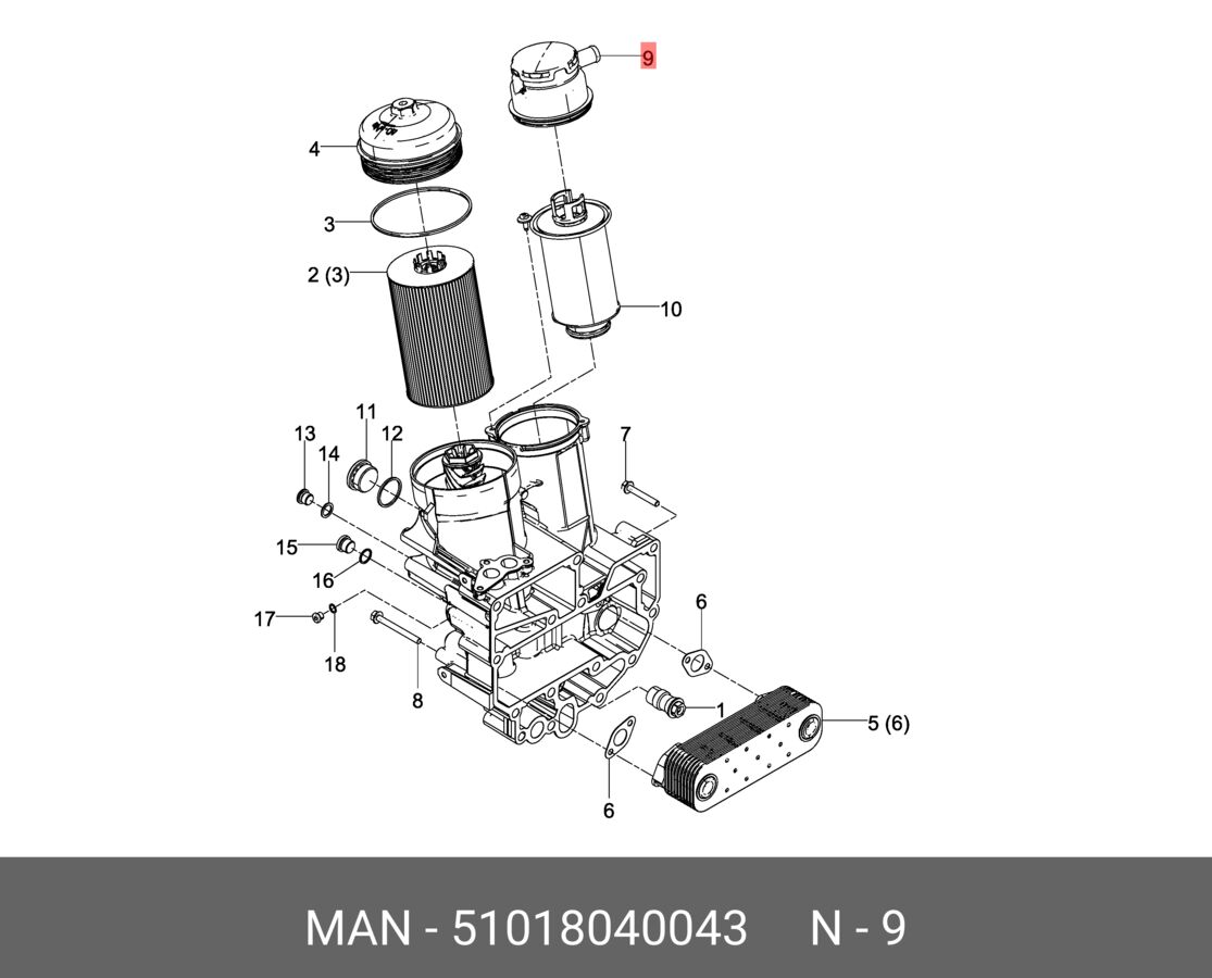 Крышка маслоотделителя man (MAN 51018040043)