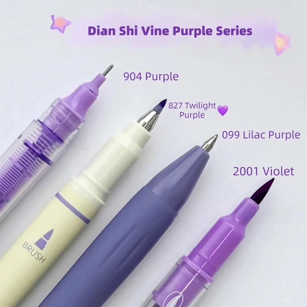4 шт. ретро ручки пластиковые быстросохнущие чернила Purple