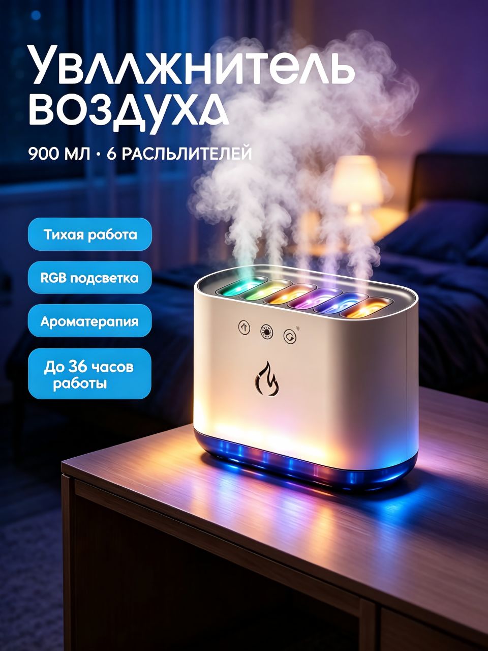 Увлажнитель воздуха 空气加湿器_8988bba9-aaa9-4baa-9989-9a8a9a9ab9bb, белый