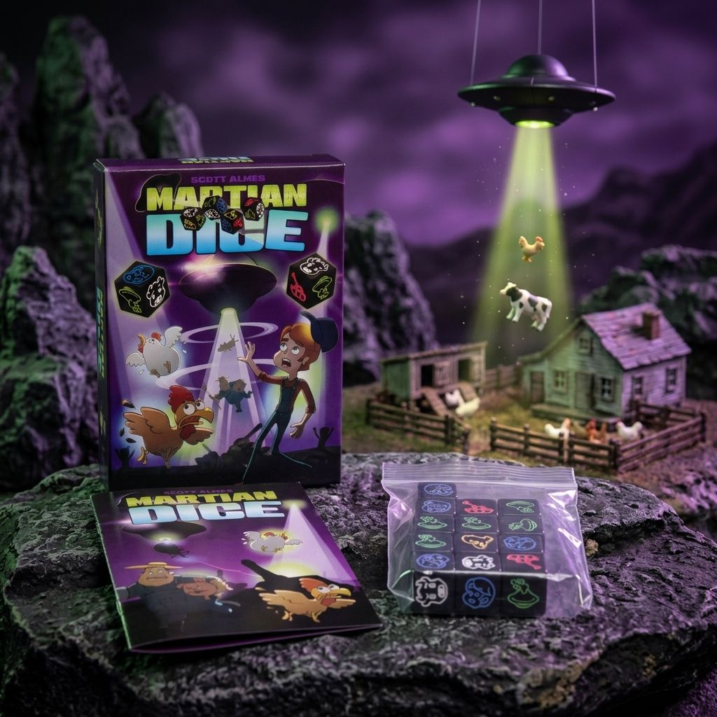 Разноцветная пластиковая настольная игра «Марсианские кости», для двоих, активная