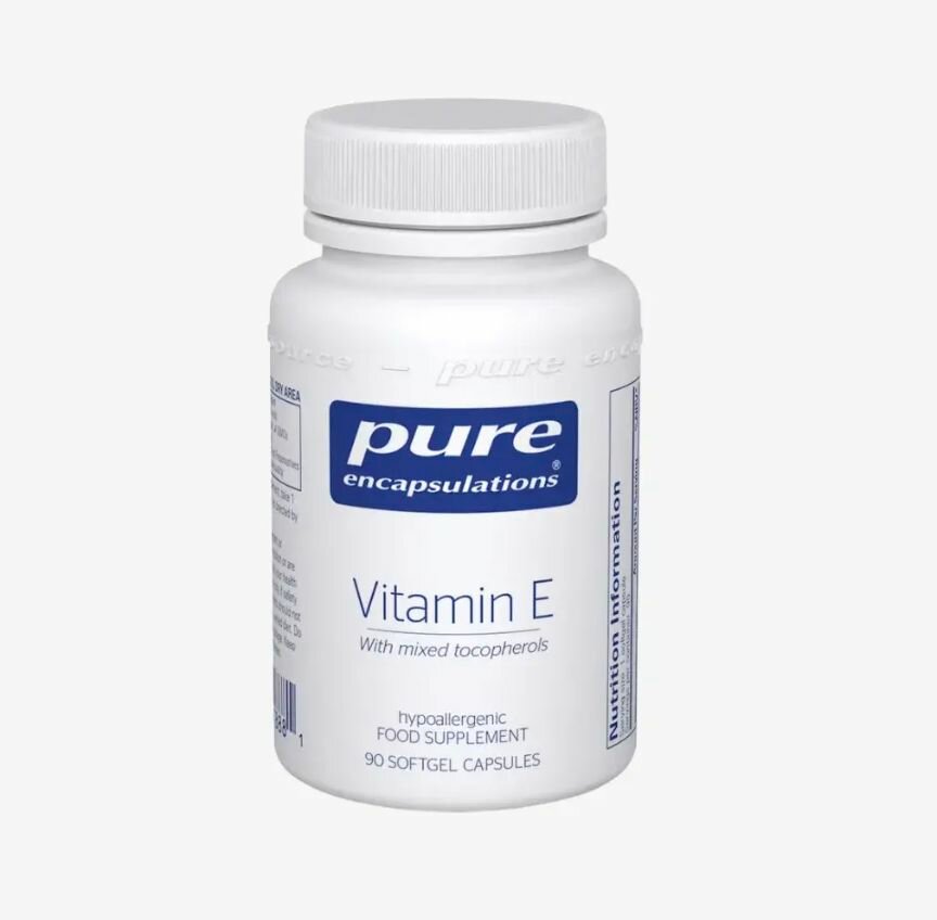 Витамин E с смешанными токоферолами от Pure Encapsulations для поддержки здоровья