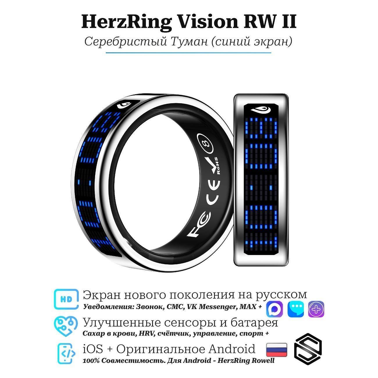 Умное кольцо HerzRing Умное Кольцо с Динамическим Экраном Vision RW 2