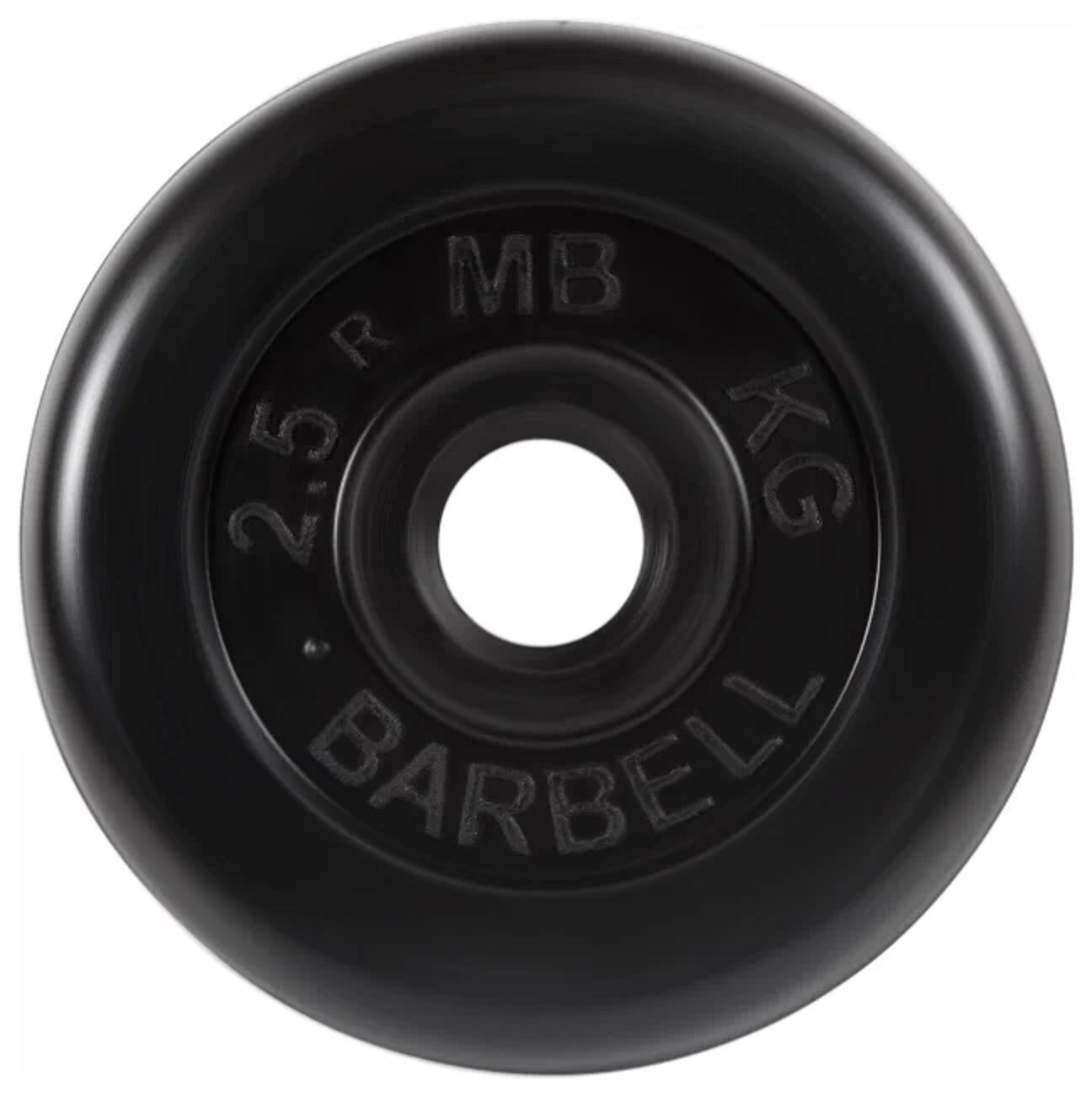 Диск для штанги MB-PltB26-2,5 d 26 мм, 2,5 кг. черный, обрезиненный