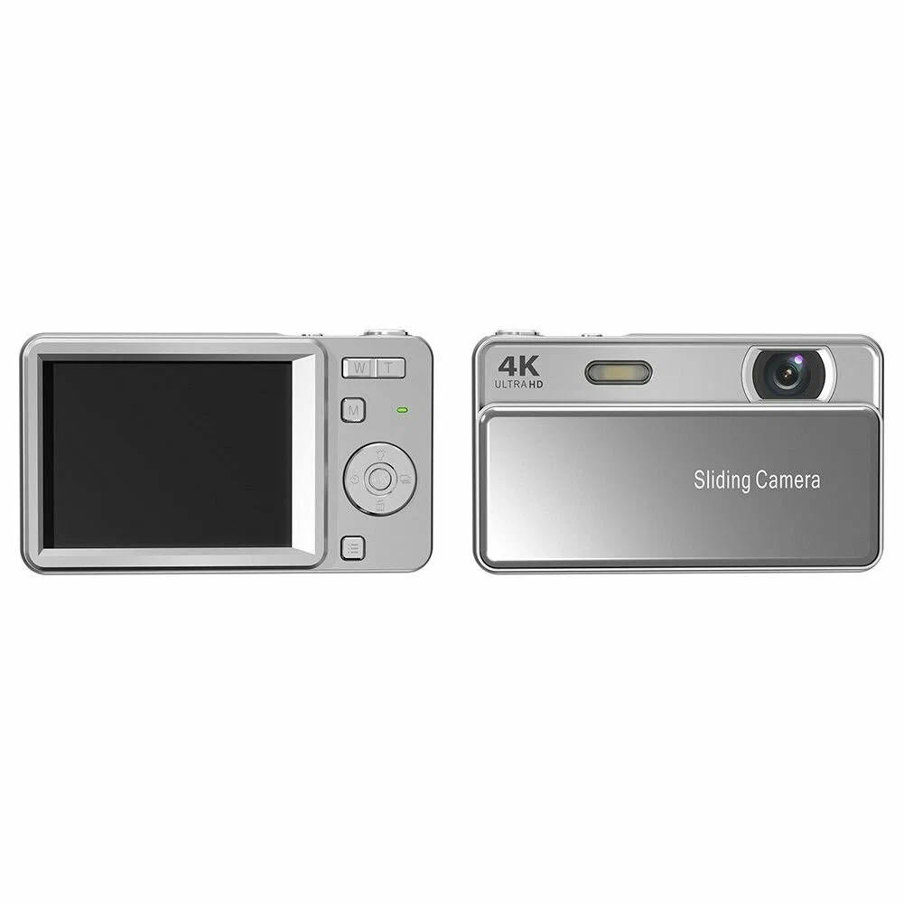 Цифровая камера 64MP, 16x зум, 4K видео, компактная слайдер-камера для студентов, металлический корпус, TF карта, Type-C цифровой фотоаппарат 16x зум видеокамера металлическая слайдер-камера студенческая камера