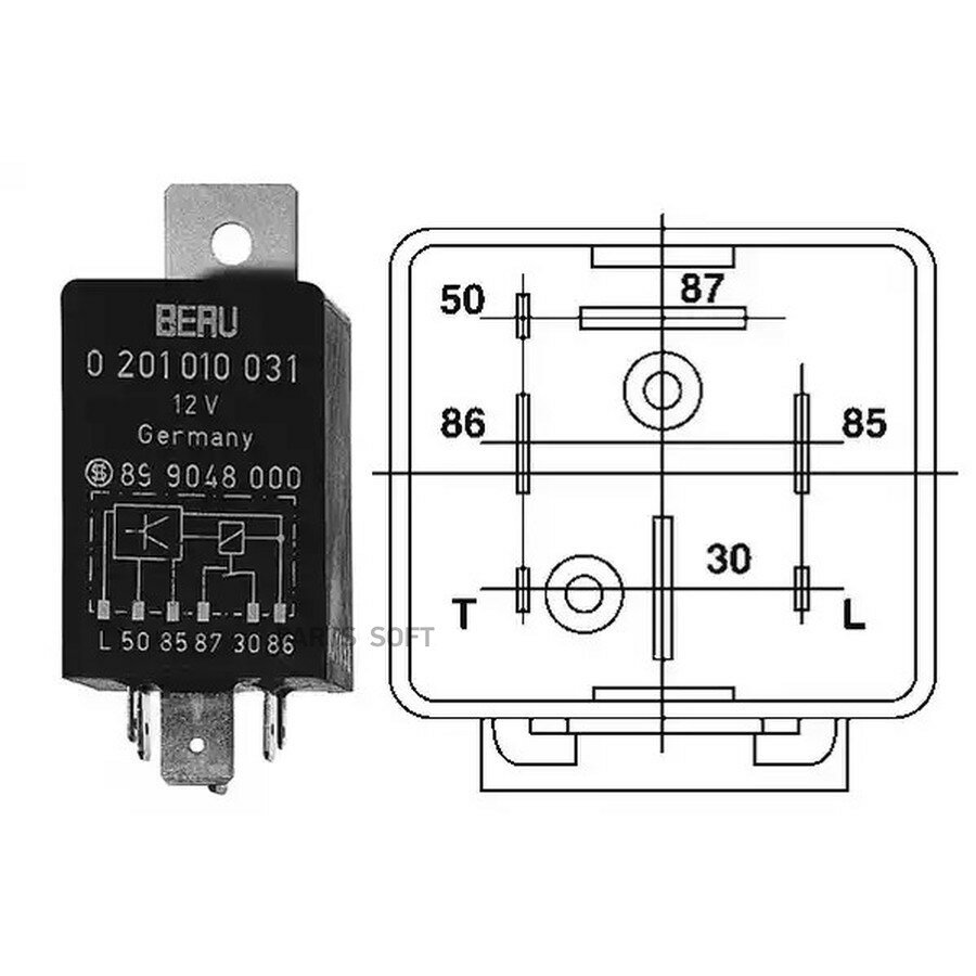 Реле BERU GR031 - индия от официального дистрибьютора, BERU, артикул GR031