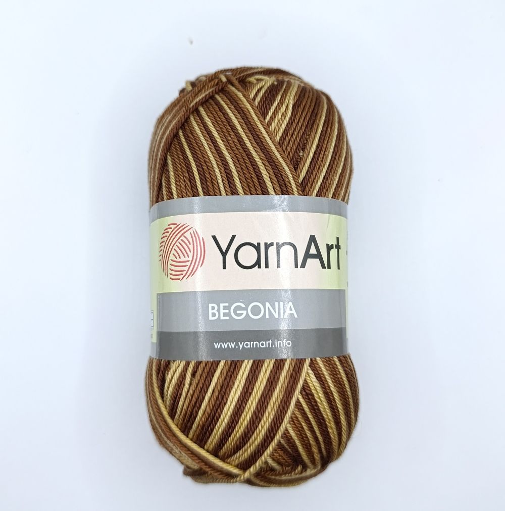 Пряжа для вязания YarnArt Begonia Melange 0017 темно-коричневый меланж 50 гр/169 м 100% мерсеризованный хлопок