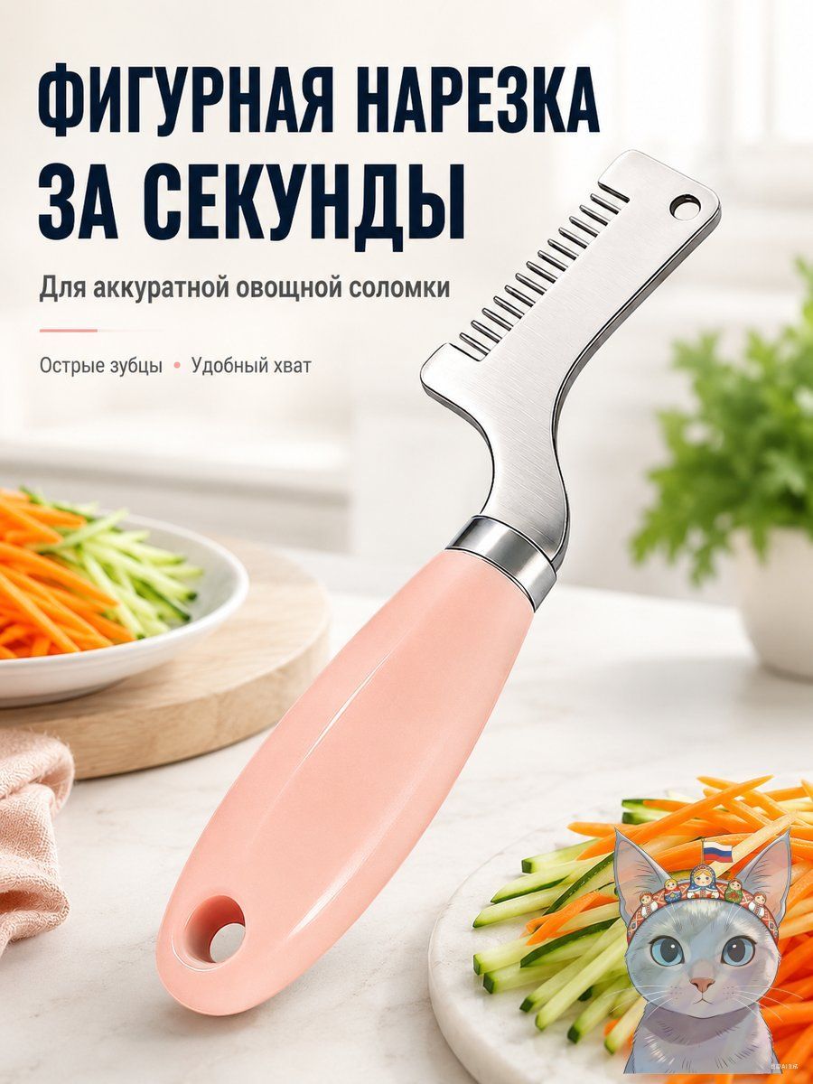 Нож для нарезки овощей соломкой с эргономичной ручкой