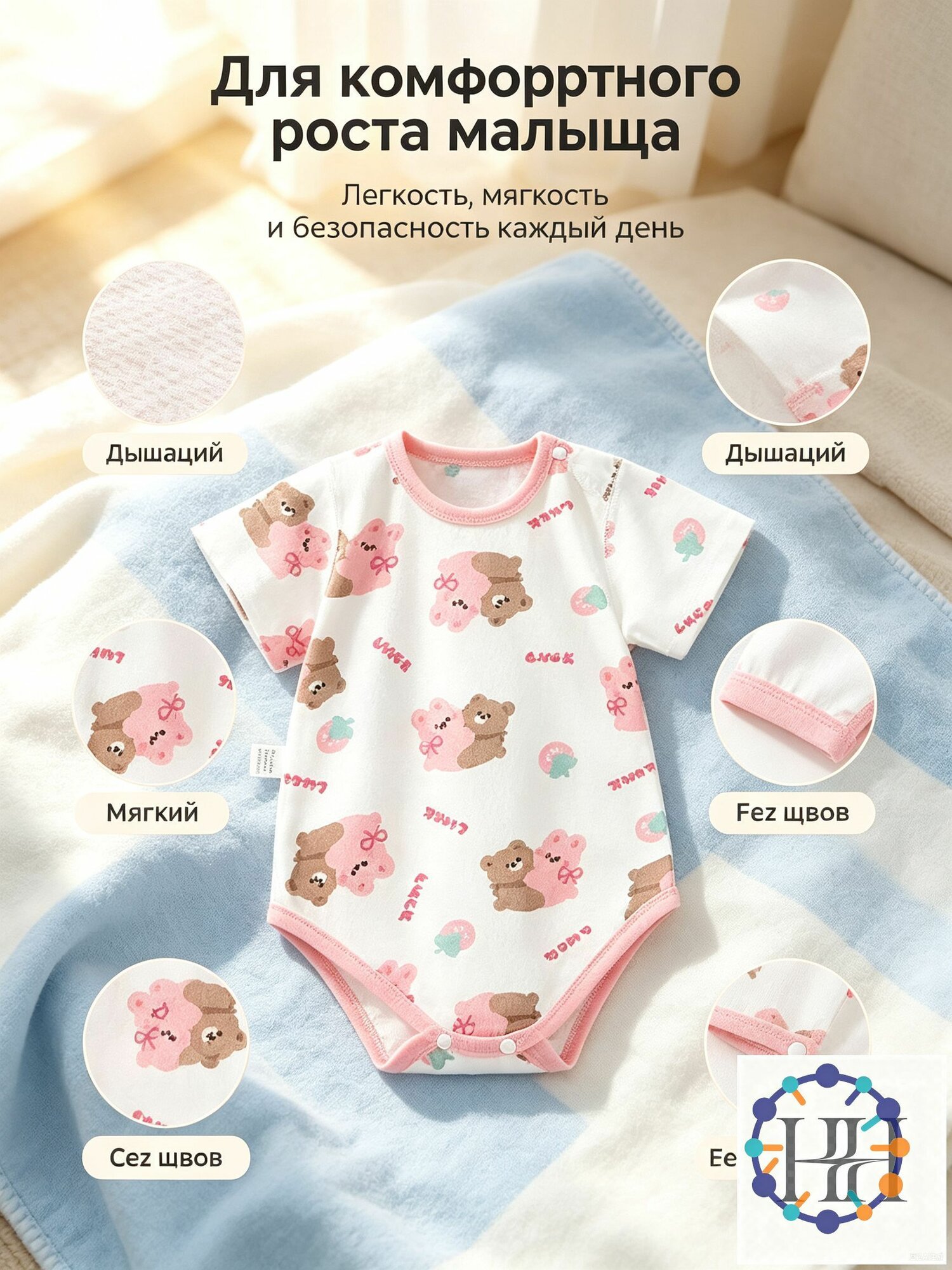 Боди на кнопках для куклы реборн 55-59 см, одежда из натурального хлопка для реборна, милый подарок для девочки