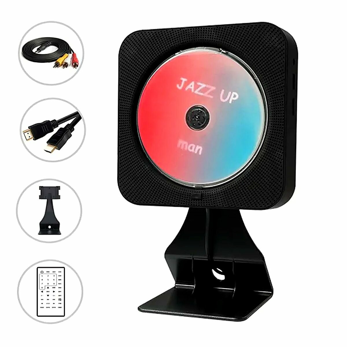 Настенный CD/DVD-плеер MEGICOT с Bluetooth 5.0 пылезащитным чехлом с выдвижным переключателем, встроенные динамики