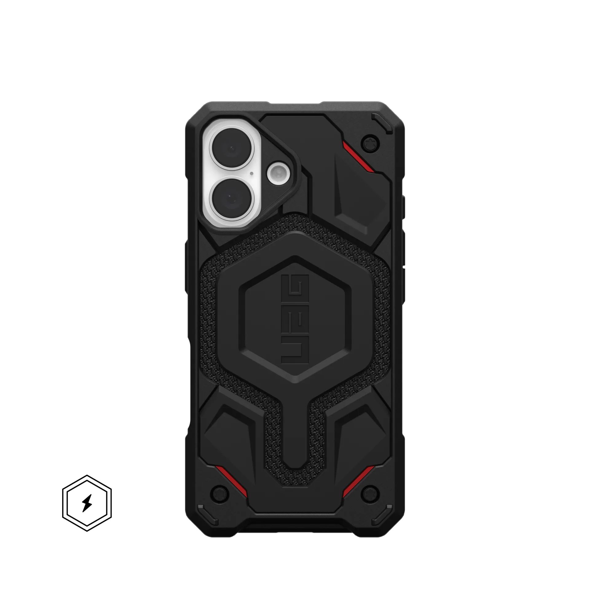 Чехол UAG Monarch Pro с MagSafe для Apple iPhone 16, ударопрочный, с усиленными углами, магнитный, цвет Kevlar Black