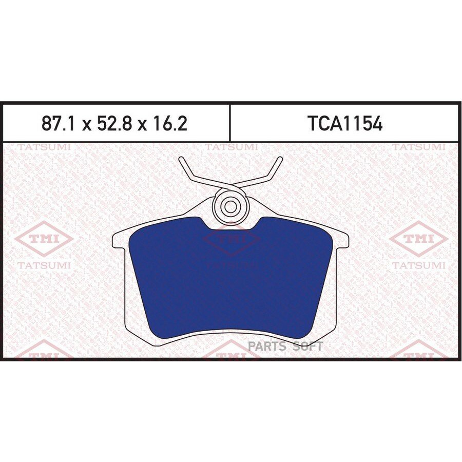 TATSUMI TCA1154 колодки дисковые задние!\ CITROEN C3/C4/DS3/DS4 04>, PEUGEOT 207/308 08>, RENAULT Fluence/Gr