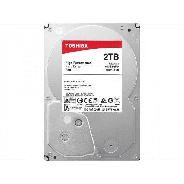 Жесткий диск Toshiba SATA-III 2Tb HDWD120UZSVA P300 (7200rpm) 64Mb 3.5