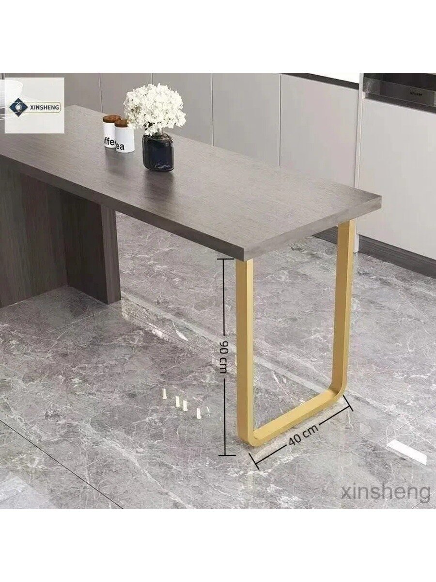 Ножки стола 40*90 см, металлическое подстолье, золотой и оранжевый, 1 шт