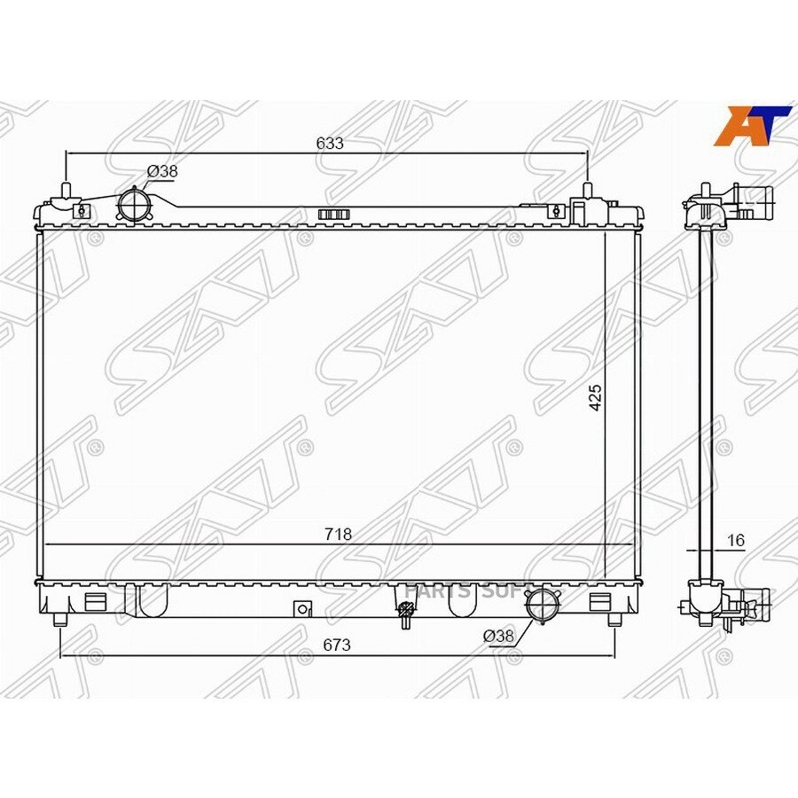 Радиатор Toyota Crown 12-18 / Lexus GS 11-20 от официального дистрибьютора, SAT, артикул TY0024
