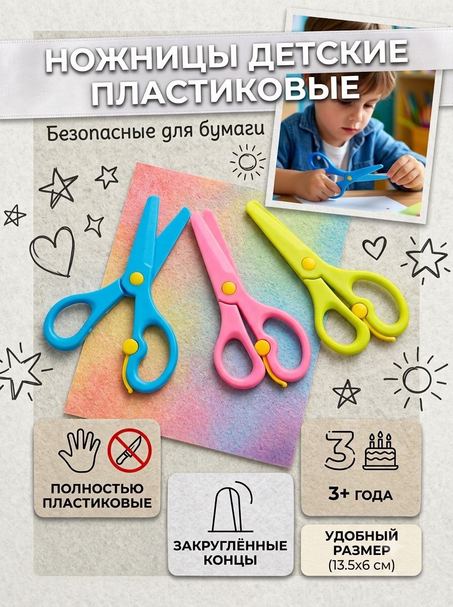 Ножницы 13 см, 1 шт.